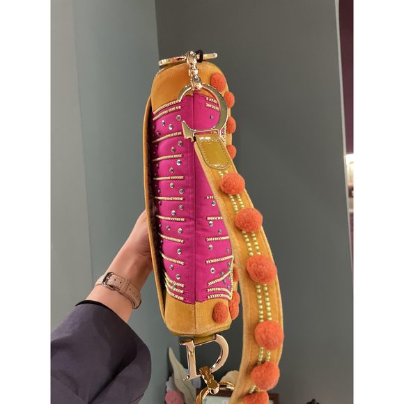 Limited Edition John Galliano era Dior Saddle bag with pompom and bead - Picture 5 of 16